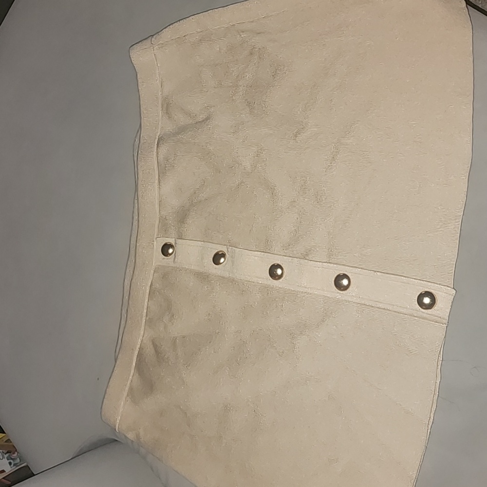 Beige Button-Front Women's Skirt